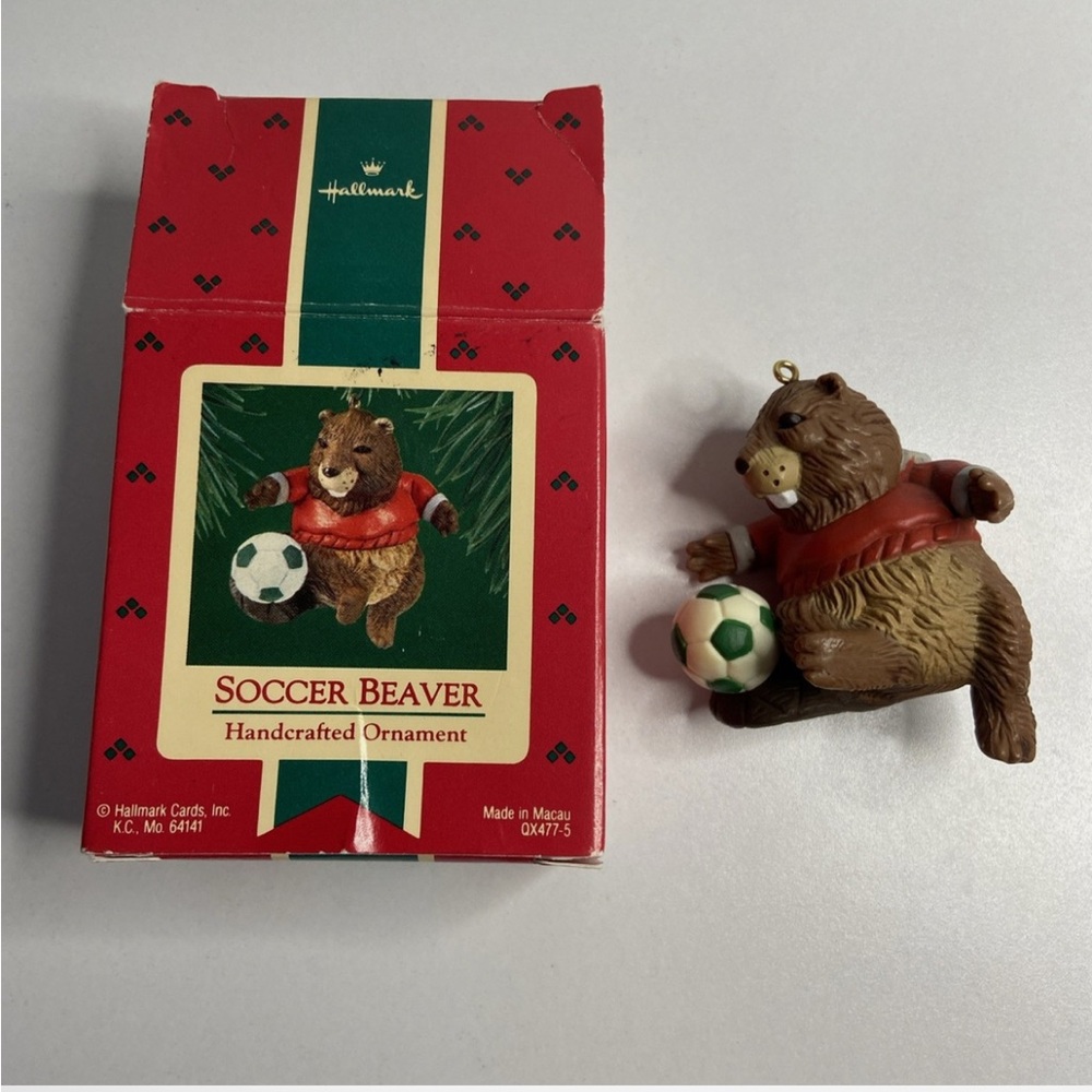 Hallmark Vintage Soccer Beaver Keepsake Christmas Tree Ornament